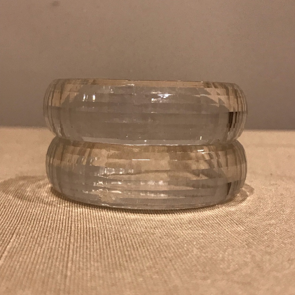 Bundle Of 2 Colorless Resin Bangles.Euc - image 4